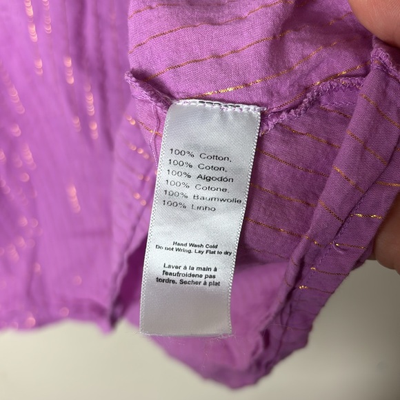 Emerson Fry India Collection Bardot Top - Pink Lurex with Gold Details size S - Picture 11 of 13